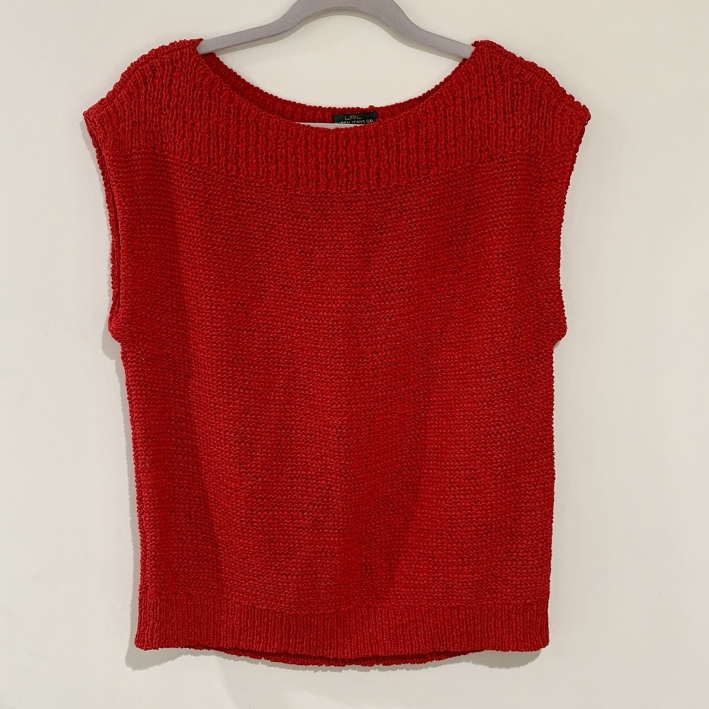 Ralph Lauren Red Sleeveless boatneck Knit Sweater